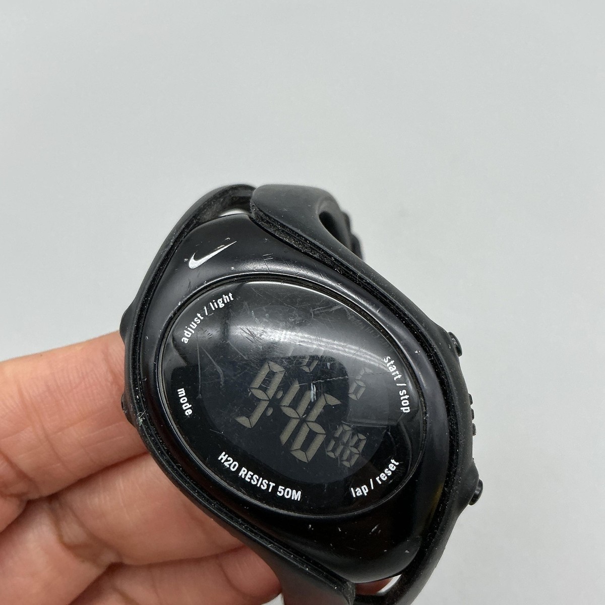 Nike Men Triax Watch 38mm Black Digital Chronograph Backlight
