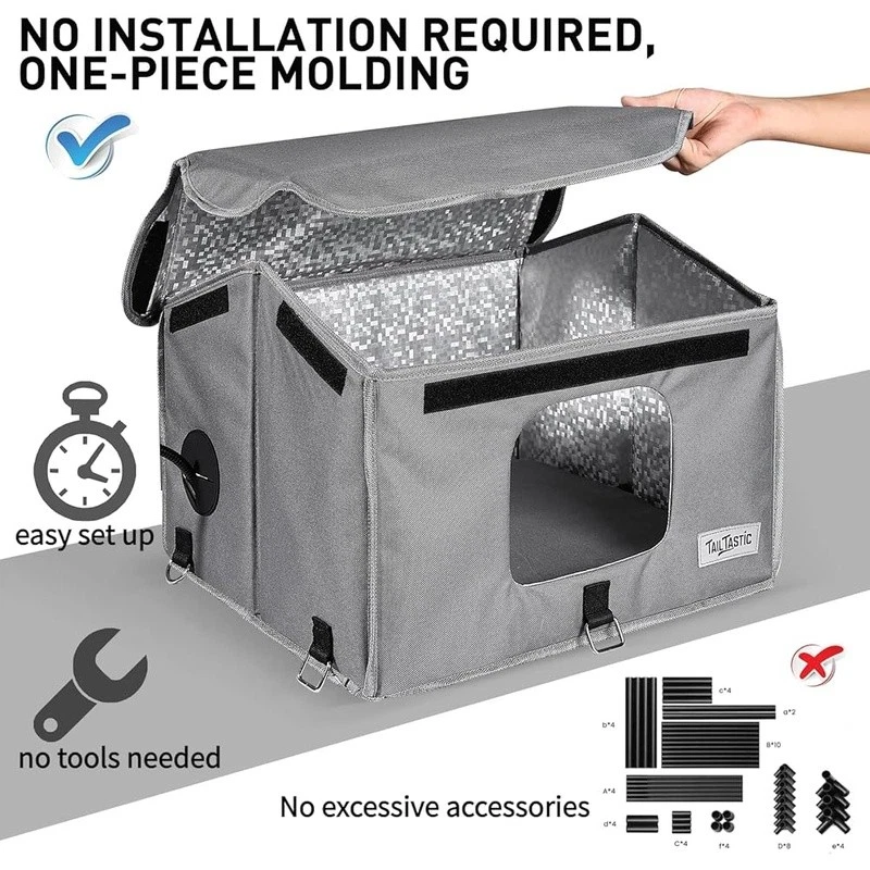 Casa para gatos al aire libre con almohadilla térmica aislada refugio resistente a la intemperie gatos salvajes nueva Foto 4 de 4