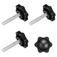 4 Spannschraubenknopf, M6 X 35Mm Sechskant-Sternknopf Kunststoffgriffe, 32Mm Dm.