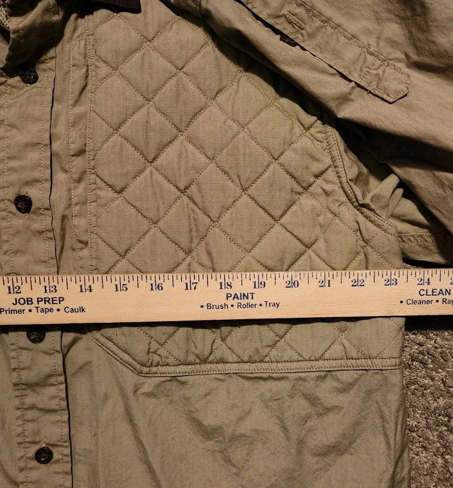 Woolrich Sportsmen Shooting Shirt Mens L Insulated Pads Hunting Khaki Brush Top - Image 3 of 4
