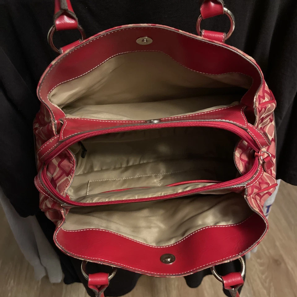 Elegante bolso de mano vaquero rojo vintage Y2K bolso de hombro  Foto 3 de 4