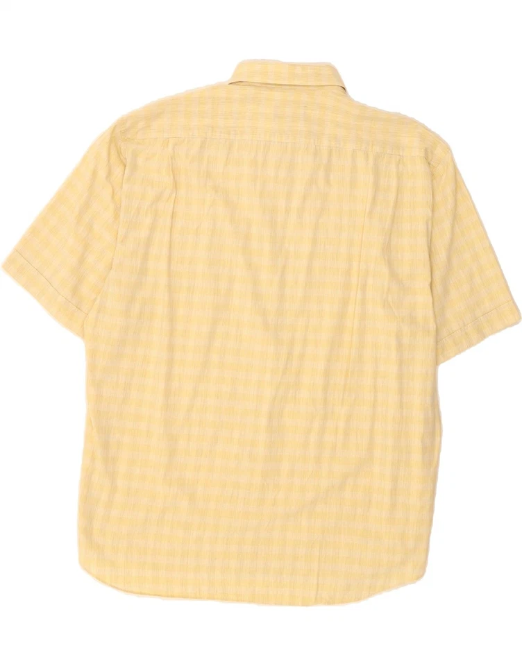 DANIEL HECHTER Mens Short Sleeve Shirt 2XL Yellow Striped Cotton BH18 - Image 2 of 3