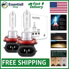 Bright H11 Halogen Replacement Bulbs - 3300K Yellow, Easy Installation, Set of 2