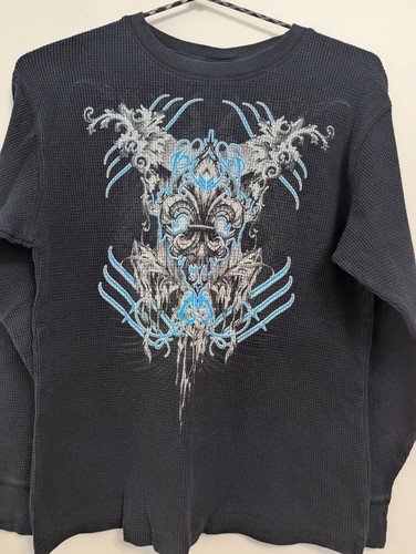Y2K Grunge Graphic Thermal Shirt Youth XL 14/16 Mall Goth - Picture 2 of 9