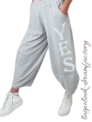 MYO-Lagenlook überweite Ballon-Hose Kontrastnähte ARMY M-L-XL