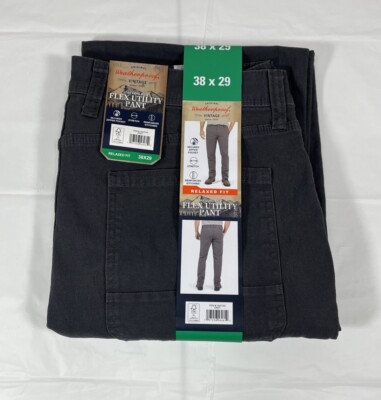 Weatherproof Vintage Trevorland Flex Canvas Utility Pant, Men's 38x29, Gray, NEW