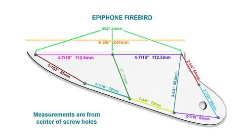 Golpeador blanco de 3 capas para Epiphone Firebird + calcomanía emblema rojo, dorado o cromado - Imagen 4 de 9