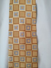 City of London Luxury Tie Gold Embroidered Geometric 100% Silk Made In USA