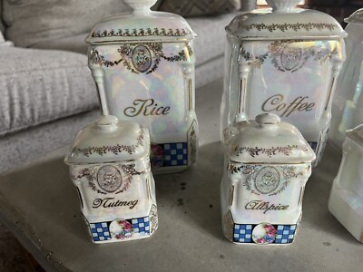7 Piece Victoria China Czechoslovakia Canisters Set | eBay