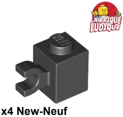 Lego 4x Stein Brick Modified 1x1 horizontal Clip Zange schwarz/black 60476 NEU