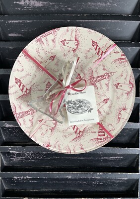 Lighthouses 10  Glass Cookie Plate & Cookie Cutter Gift Set