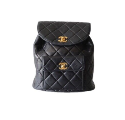 CHANEL Matelasse Quilted Vintage Drawstring Chain Backpack Lambskin Black CHANEL Drawstring Backpack Bags & Handbags for Women for  main image 4