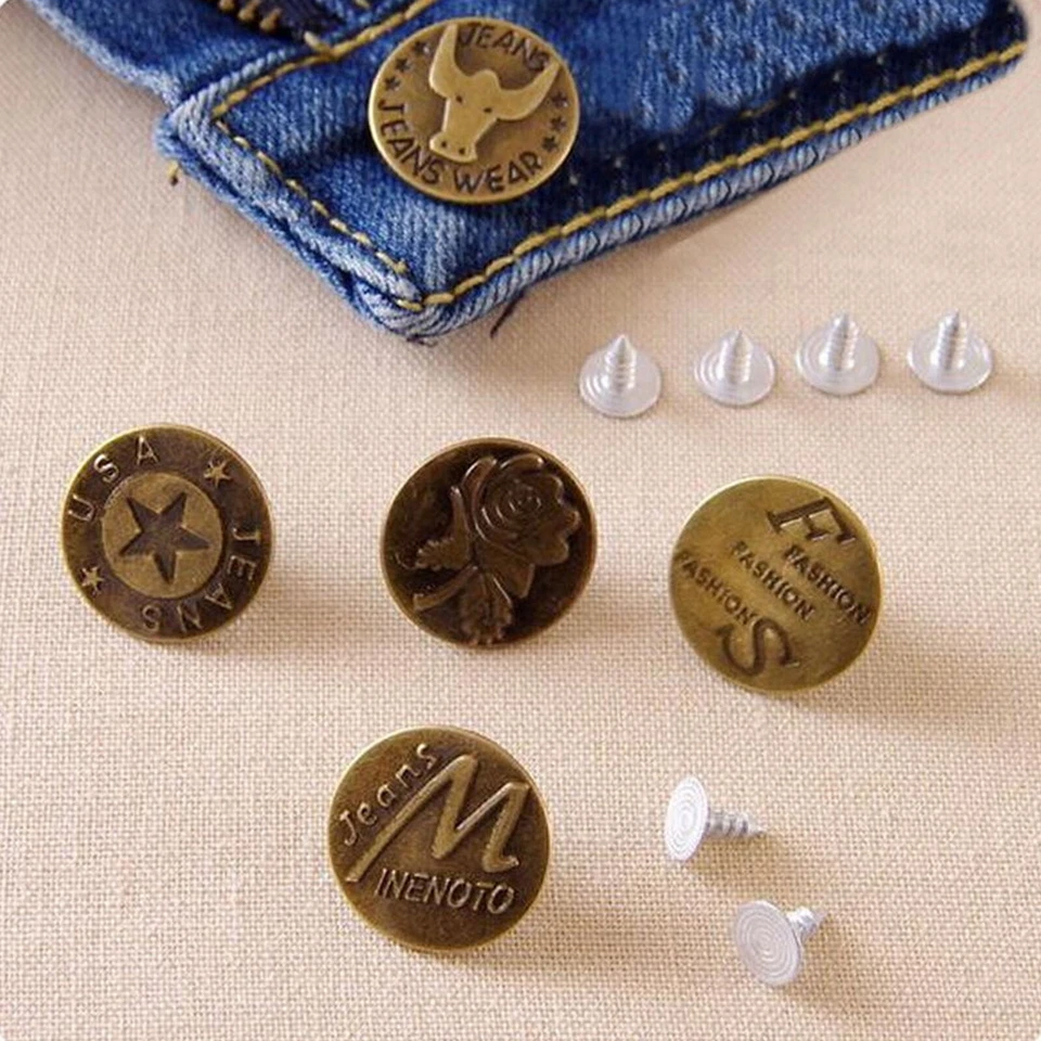 20mm No-sew On Metal Plain Replacement Jean Buttons For Jeans/Denim-shirts/Pants - Image 4 of 4