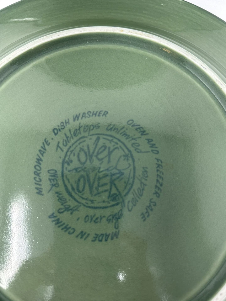 Table Tops Unlimited Green Over & Over Dinner Plates 12 Inch Set Of 2 - Image 4 of 4