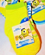 Disney Monsters University 3 Pair Pack No Slip Toddler Socks Sz 2-4 Shoe Sz 4-7