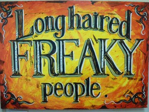 Original Acrylic Long Haired Freaky People Pea Jayne Restall