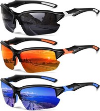 Polarized Sunglasses With UV Protection, Running ,Lightweight Half Frame Goggles