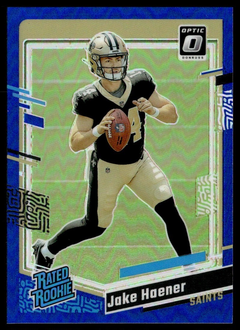 2023 Donruss Optic Blue Rated Rookie 140/199 Jake Haener #277 JW1