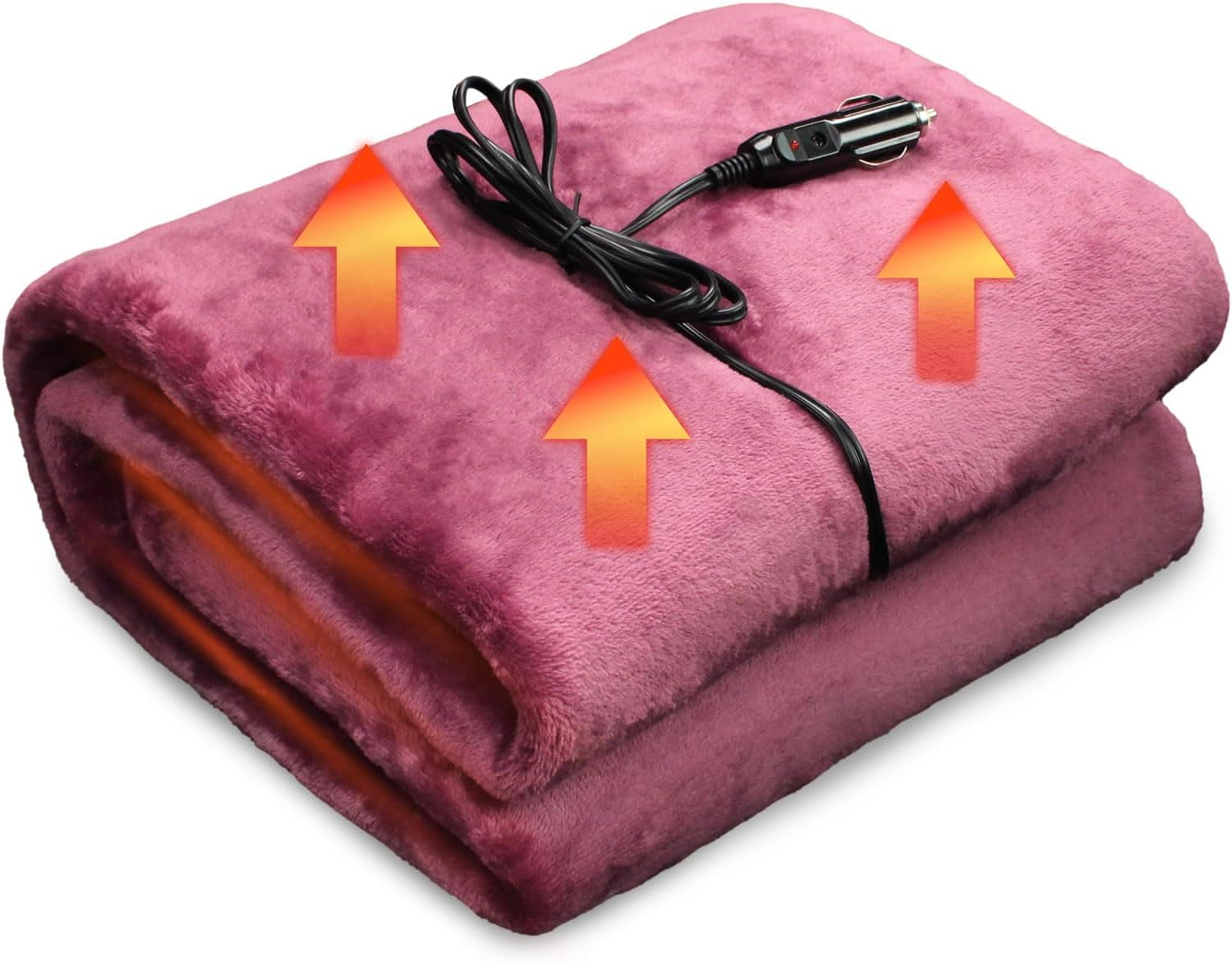 12V Soft Flannel Electric Heated Car Blanket for Road Trips and Travel