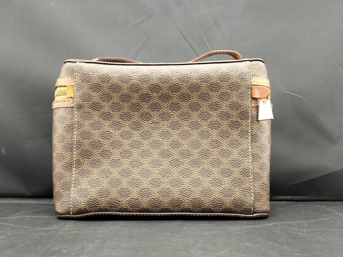 CELINE Macadam Vanity Bag Pouch Brown Zipper | eBay