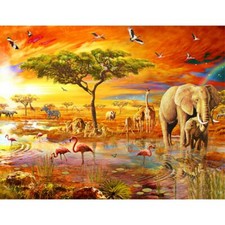 Paint By Numbers Adults kids Africa Elephant DIY Painting Kit 40x50CM Canvas
