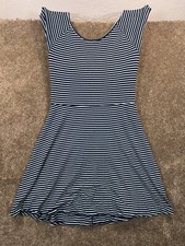 SO Womens Dress Size XL Blue White Striped - Decorative Cross Back