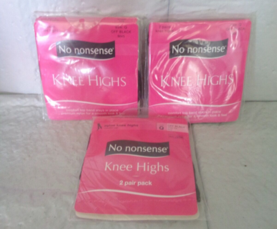 3) Packs - No Nonsense - Knee Highs - Off Black - Size Q | eBay