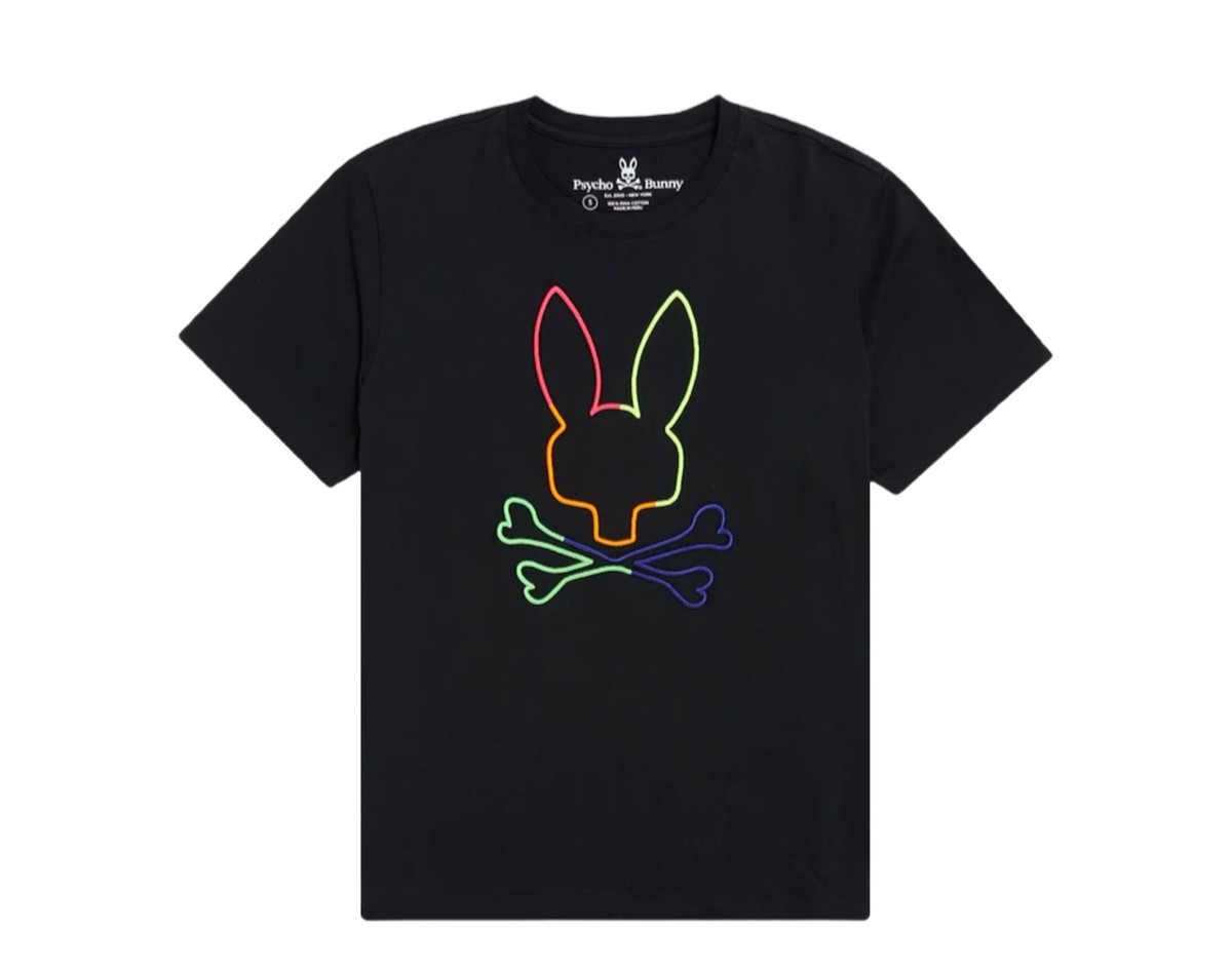 Psycho Bunny Leo Bunny Black/Multi Men's Big &Tall Tee Shirt