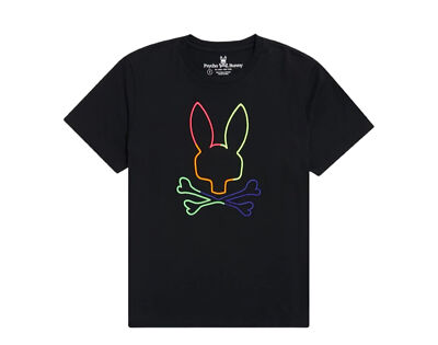 新品、タグ付き Psycho Bunny ブラックシャツ GF451E サイズL Psycho Bunny Leo Bunny Black/Multi Men's Big &Tall Tee Shirt