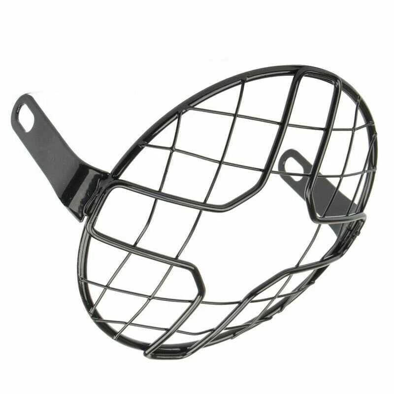 Cubierta protectora de malla de faros retro vintage de 6,5" para motocicleta negra T Foto 4 de 4