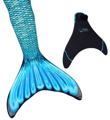 Fin Fun Mermaid Tail Swim Swimming Skin With Monofin Tidal Teal Size 6 12 New Ebay