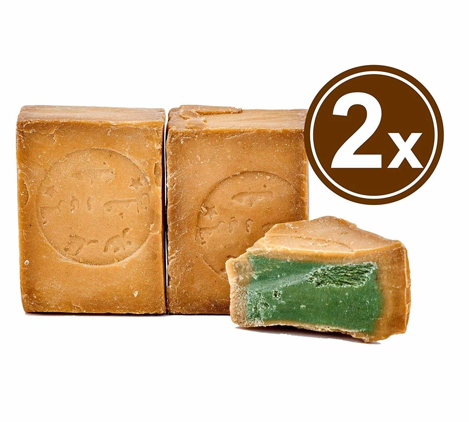 CARENESSE 2 x Aleppo Soap 5% Laurel Oil 95% Olive Oil Vegan Natural #Aleppo Soap 400g.