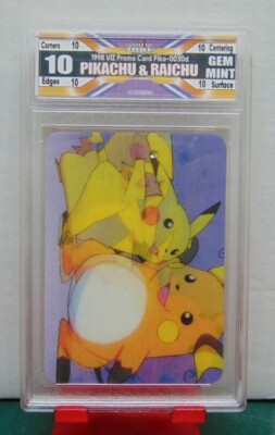 1998 Viz Promo Card #Pika-003d PIKACHU & RAICHU Graded GEM MT 10 Lenticular