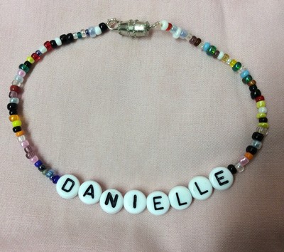 PERSONALIZED 7 1/2''  BEADED NAME BRACELET WITH THE NAME Danielle-NEW-HAND MADE