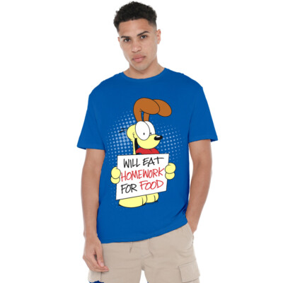 Garfield Will Eat Homework T-Shirt S-4XL, Royal