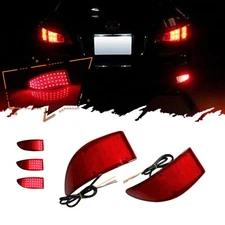 2pcs Red Lens 33-SMD LED Bumper Reflector Lights Compatible With 06-13 Lexus ...