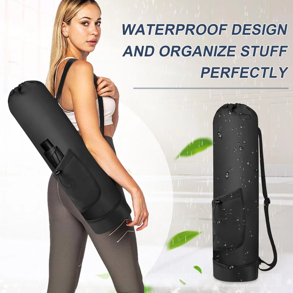 Yoga Mat Bag with Adjustable Strap Full Zip Carrier and Water Bottle Holder  