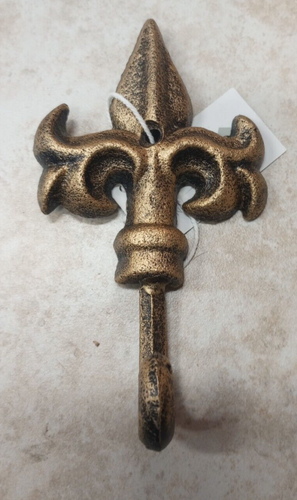 Decorative Hardware Gold Fleur De Lis 6" Iron Wall Hook - Picture 4 of 18