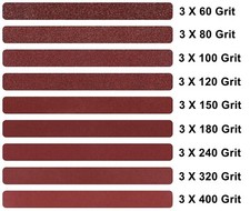 Bandas De Lijado Para Lijadora De Banda - Set De 30 Bandas De 10x330 Mm Con Granos 60 A 320 | Ideal Para Madera, Metal Y Pulido