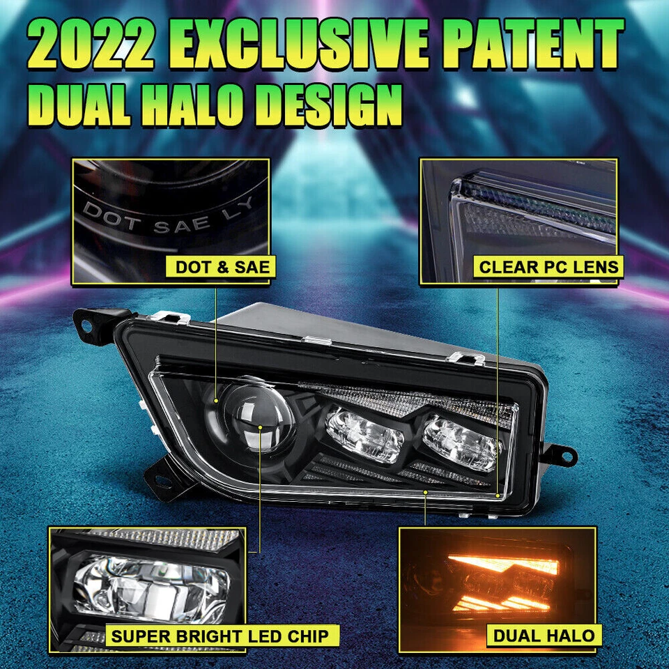 For Polaris 2014-2021 RZR 1000 XP & Turbo RZR 900 S ATV LED Headlights DRL Turn - Image 2 of 4