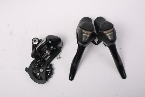 Shimano Tourney 2x7 STI brake levers shifters + rear derailleur set Black - Picture 4 of 6