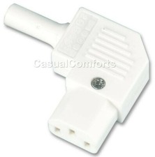 90° RIGHT ANGLE PLUG REWIREABLE IEC SOCKET, C13 COLD FOR MAINS POWER KETTLE LEAD