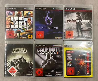 PS3 Spiele Set GTA 5 + Resident Evil 6 + Fallout 3 + Call Of Duty + Tomb Raider