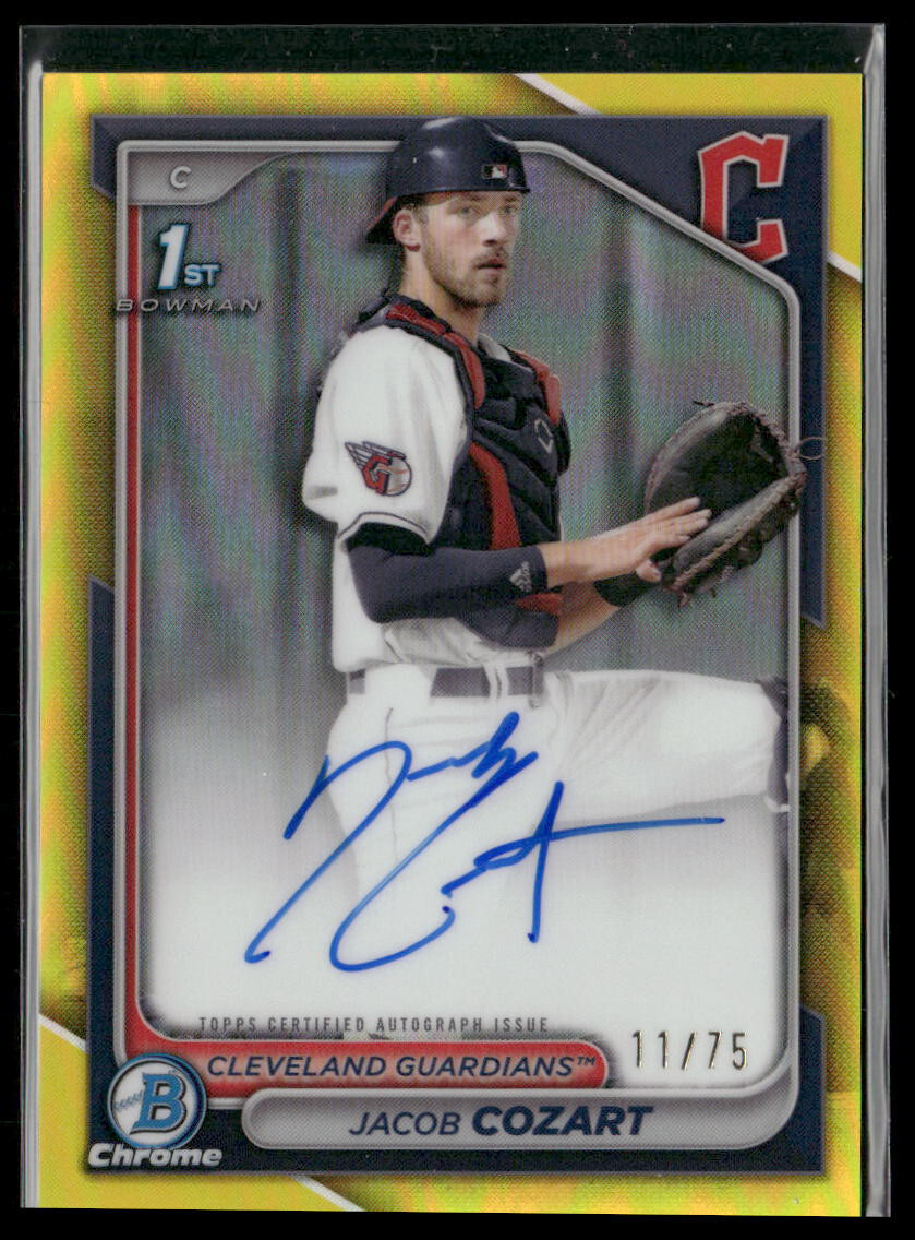 JACOB COZART 2024 BOWMAN CHROME 1ST YELLOW REFRACTOR AUTO /75 Q3841