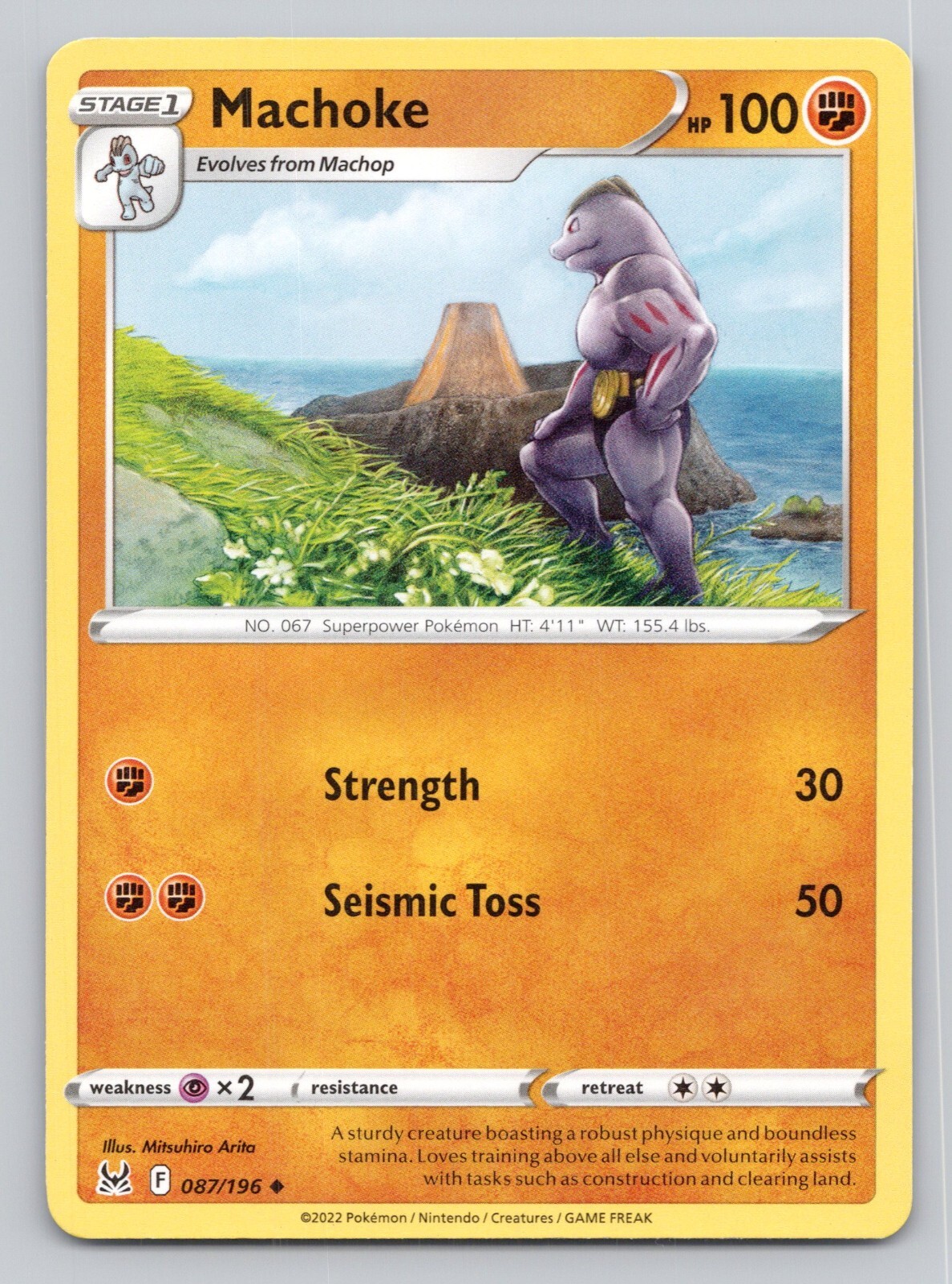 2022 Machoke Pokemon Card Lost Origin Base Set #87