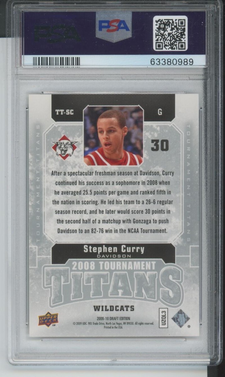 その他 2009 Stephen Curry Upper Deck RC 2009 Upper Deck Stephen Curry Rookie Titans #TT-SC - PSA 9