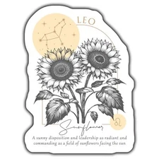 LEO ZODIAC SUNFLOWER Magnet, ASTROLOGY STAR SIGN, SUNFLOWERS ART, UNIQUE LEO GI