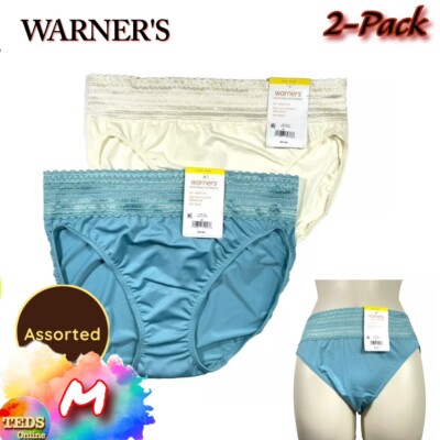 NWT 2-Pack Warner's M No Pinching No Problems  Dig-Free Comfort Waist Lace 5109