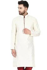 Traditional Silk kurta Men's Casual Kurta Party wear White kurta
