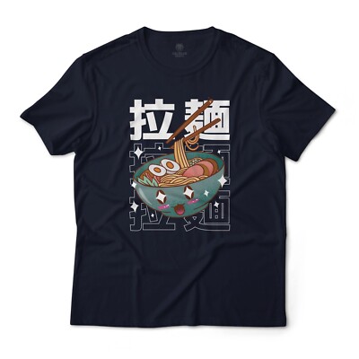 Kawaii Anime Ramen Bowl Food Art Graphic T-Shirt Unisex Lightweight Cotton Tee